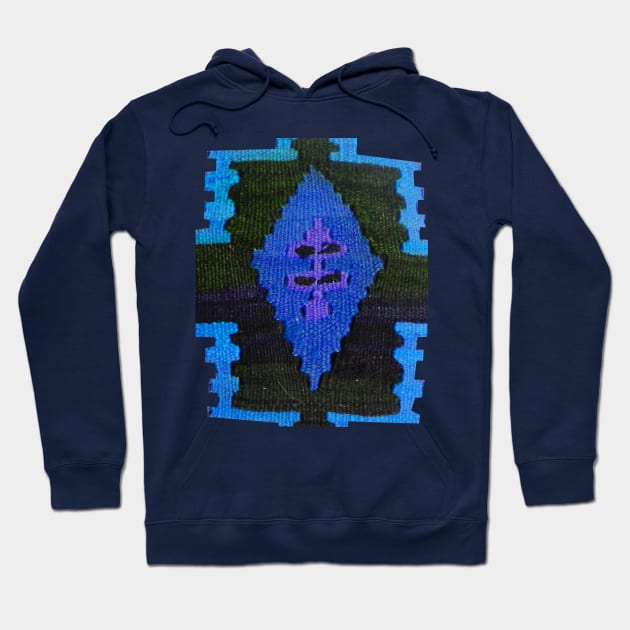 blue rug pattern, abstract art, antique rug pattern, minimal art, modern art, carpet pattern, For custom orders please DM me. Hoodie by Hadigheh-art